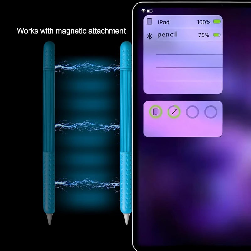 HoldFist Silicone Case Cover Skin Compatible with Apple Pencil (2nd Gen/Pro/USB-C) – Protective Sleeve, Comfortable Grip, Ergonomic Anti-Slip Design, Lightweight & Scratch-Resistant (Blue) - Image 4